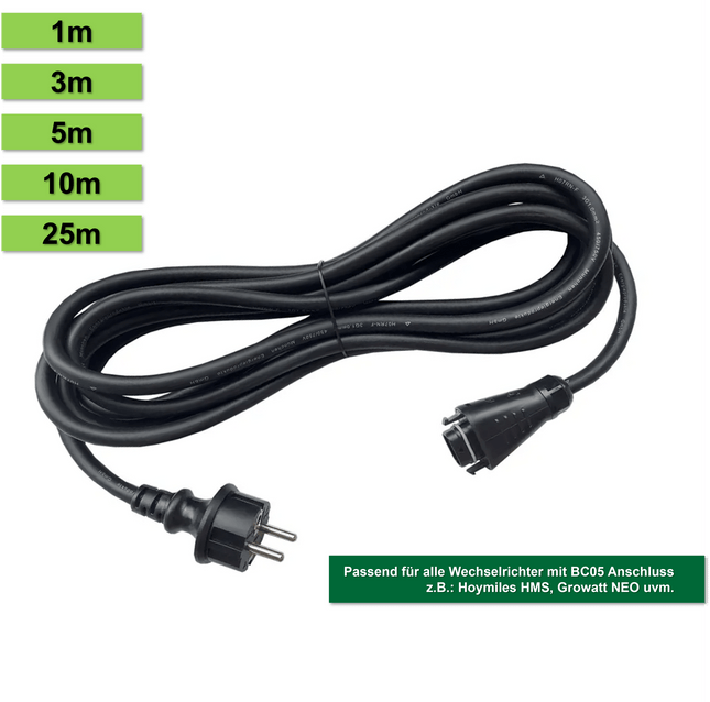 Betteri BC05 Schuko Kabel für Hoymiles HMS und Growatt Neo Wechselrichter - NeueEnergie24
