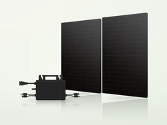 Balkonkraftwerk-Set mit zwei Full-Black-Solarmodulen und Mikro-Wechselrichter