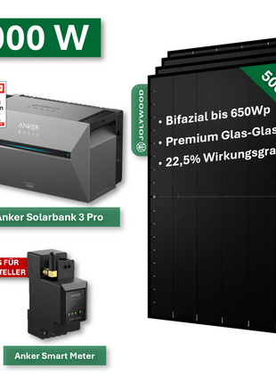 Balkonkraftwerk Pro+ 2000W/800W mit Anker Solarbank 3 Pro Speichersystem