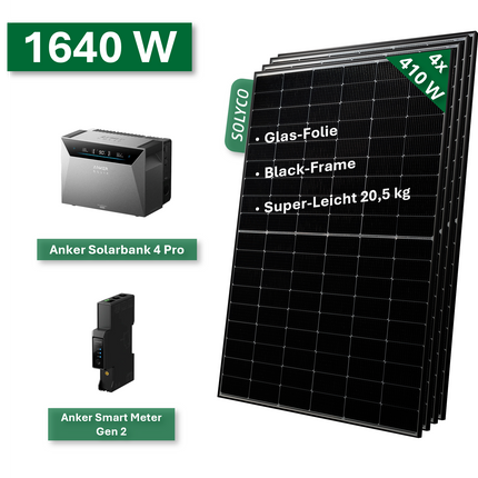 Planta de energía de balcón BASIC+ 1640W/800W con Anker Solarbank 3 Pro Sistema de almacenamiento