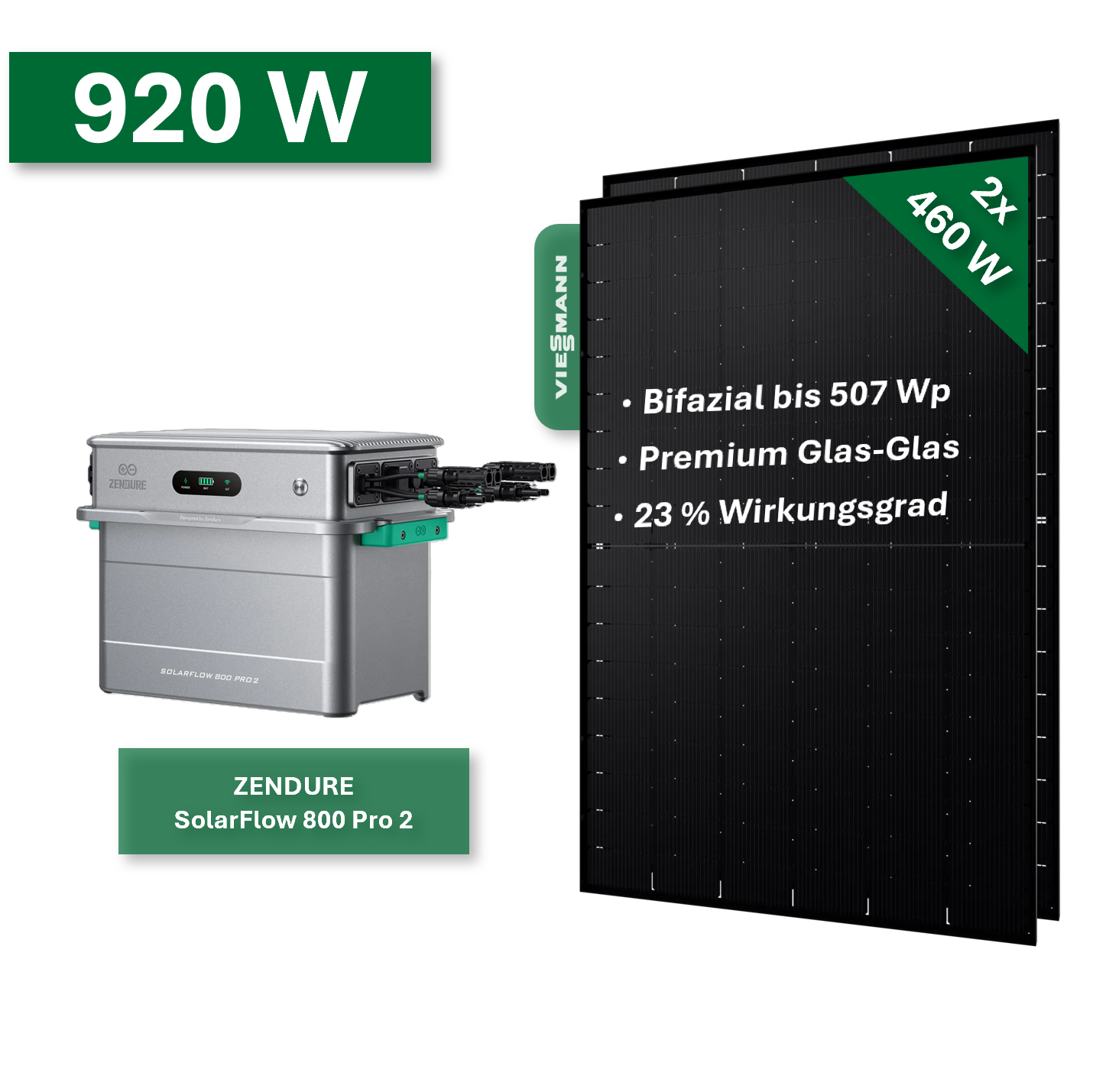 Balkonkraftwerk Gold+ 920W/800W mit Zendure SolarFlow 800 Pro 2
