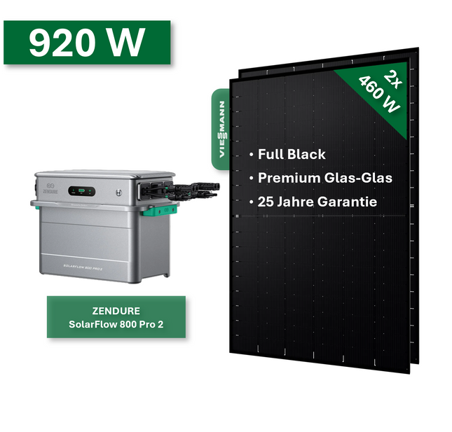 Balcony power station Gold+ 920W/800W with Zendure SolarFlow 800 Pro 2