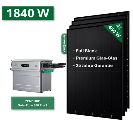 Centrale elettrica da balcone Platin+ 1840W/800W con Zendure SolarFlow 800 Pro 2
