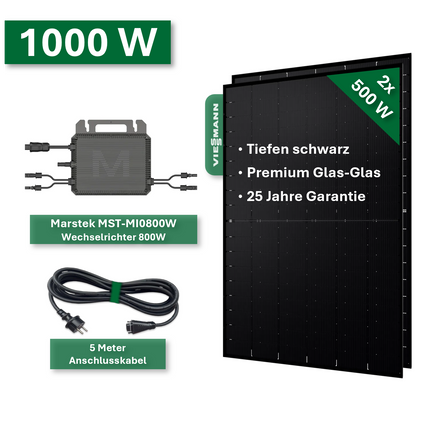 Centrale elettrica da balcone Pro 1000W/800W - Modulo Viessmann e Marstek MI0800W