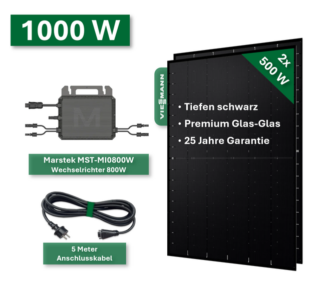 Centrale elettrica da balcone Pro 1000W/800W - Modulo Viessmann e Marstek MI0800W