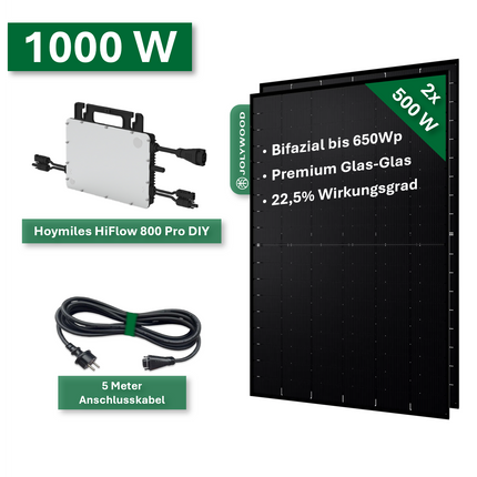 Usina de energia da varanda Pro 1000W/800W - Jolywood 500wp e hímiles HMS800W -2T