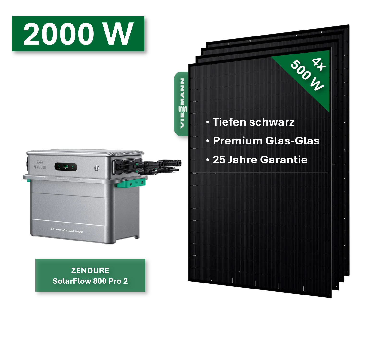 Balkonkraftwerk Pro+ 2000W/800W mit Zendure SolarFlow 800 Pro 2