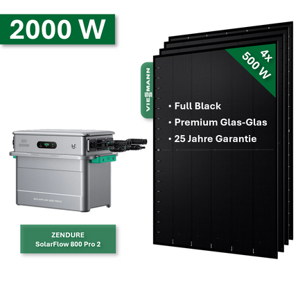Kit solaire Pro+ 2000W/800W avec Zendure SolarFlow 800 Pro 2
