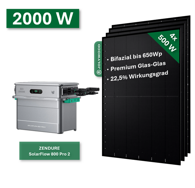Kit solaire Pro+ 2000W / 800W avec Zendure SolarFlow 800 Pro