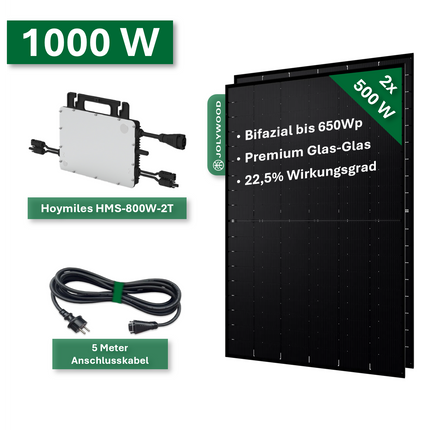 Usina de energia da varanda Pro 1000W/800W - Jolywood 500wp e hímiles HMS800W -2T