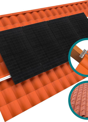 SOLARION® Solarmodul Halterung für Schrägdach/Ziegeldach (Vertikalmontage) - NeueEnergie24