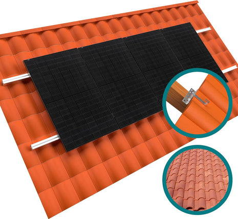 SOLARION® Solarmodul Halterung für Schrägdach/Ziegeldach (Vertikalmontage) - NeueEnergie24