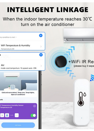 Luftfeuchte+Temperatur Sensor - Tuya Smart Wifi/ ZigBee/GoogleHome/Alexa/Bluetooth - NeueEnergie24