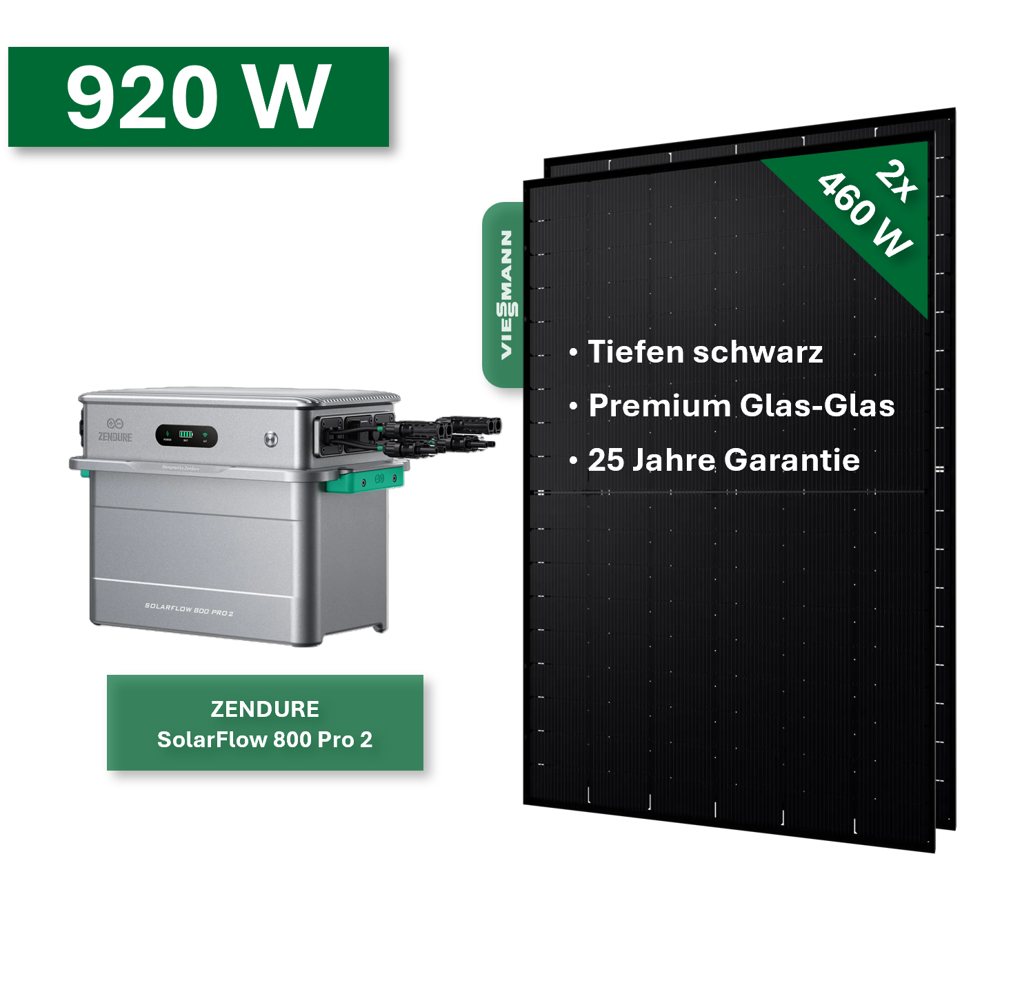 Balkonkraftwerk Gold+ 920W/800W mit Zendure SolarFlow 800 Pro 2