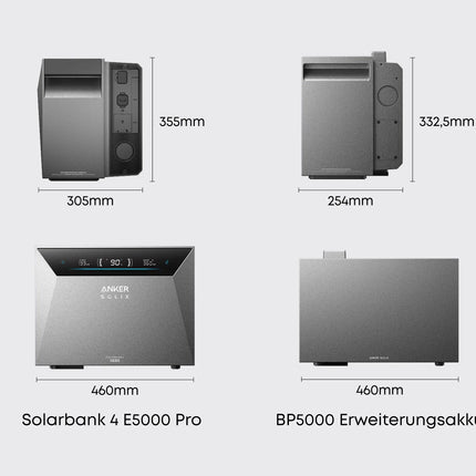 PLATIN+ 1840/800W balcony power plant with Anker Solix 4 Solarbank E5000 Pro Storage system