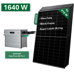 Balkonkraftwerk BASIC 1640W/800W mit Zendure SolarFlow 800 Pro 2 - NeueEnergie24