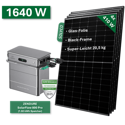 Balkonkraftwerk BASIC 1640W/800W mit Zendure SolarFlow 800 Pro - NeueEnergie24