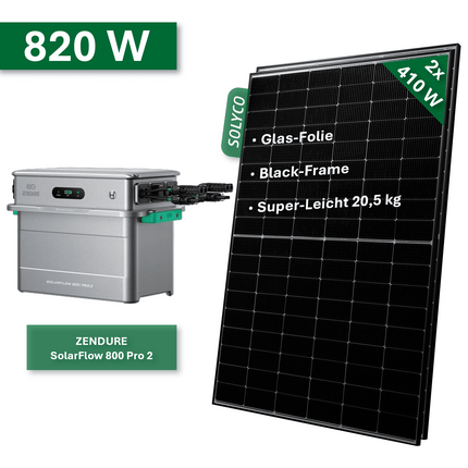 Balkonkraftwerk BASIC 820W/800W mit Zendure SolarFlow 800 Pro 2 - NeueEnergie24
