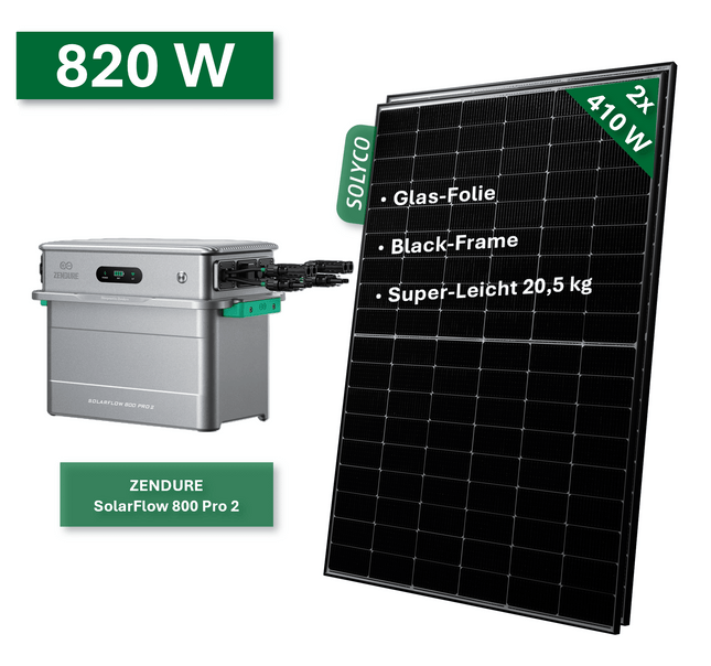 Balkonkraftwerk BASIC 820W/800W mit Zendure SolarFlow 800 Pro 2 - NeueEnergie24
