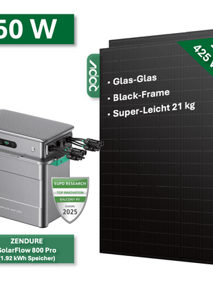 Balkonkraftwerk BASIC 850W/800W mit Zendure SolarFlow 800 Pro - NeueEnergie24