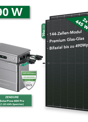 Balkonkraftwerk Gold+ 890W/800W mit Zendure SolarFlow 800 Pro - NeueEnergie24