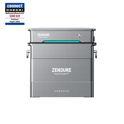 Balkonkraftwerk Pro 1000W/800W mit Zendure Hyper2000 + AB2000S - NeueEnergie24