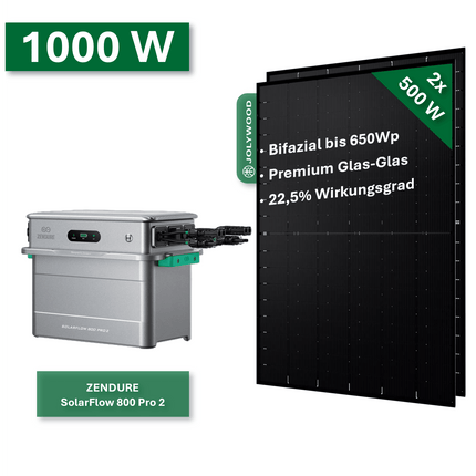 Balkonkraftwerk Pro 1000W/800W mit Zendure SolarFlow 800 Pro 2 - NeueEnergie24