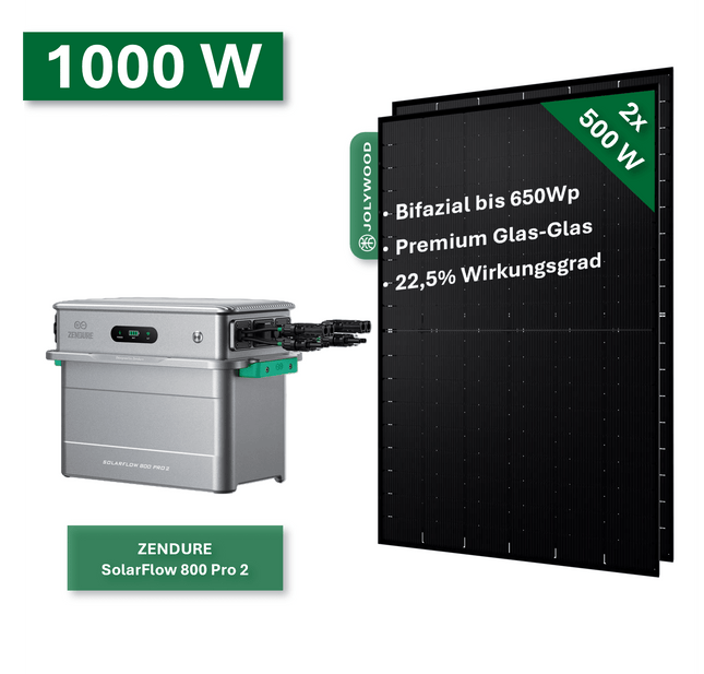 Balkonkraftwerk Pro 1000W/800W mit Zendure SolarFlow 800 Pro 2 - NeueEnergie24