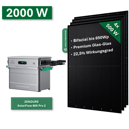 Balkonkraftwerk Pro+ 2000W/800W mit Zendure SolarFlow 800 Pro 2 - NeueEnergie24