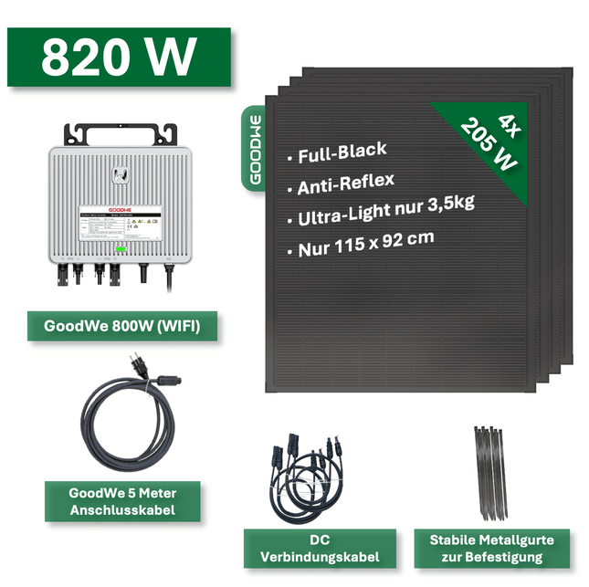 Balkonkraftwerk ULTRA-LIGHT 820W/800W GoodWe Suncake