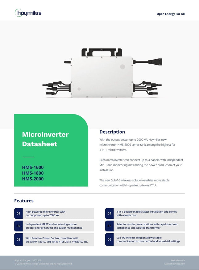HOYMILES HMS 1600 - 4T 1F Wechselrichter - NeueEnergie24