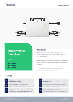 HOYMILES HMS - 2000 - 4T 1F Wechselrichter - NeueEnergie24