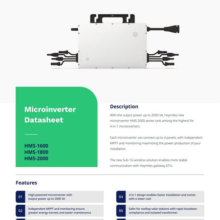 HOYMILES HMS - 2000 - 4T 1F Wechselrichter - NeueEnergie24