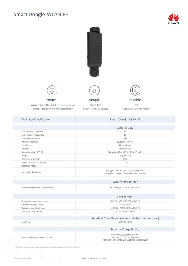 HUAWEI Smart Dongle - WLAN - FE (WiFi) - NeueEnergie24
