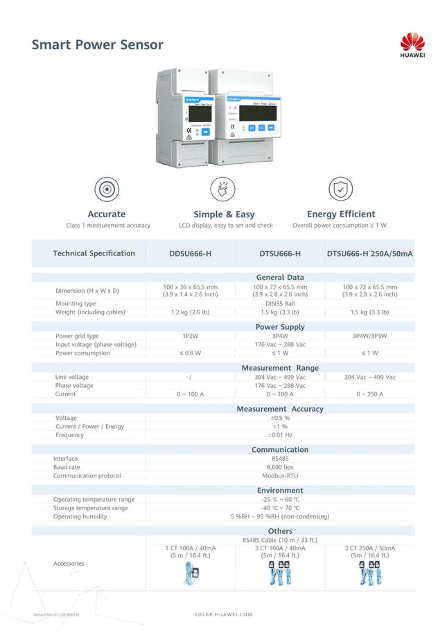 HUAWEI Zähler DTSU 666 - H 3 - phasig - NeueEnergie24