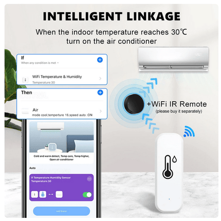 Luftfeuchte+Temperatur Sensor - Tuya Smart Wifi/ ZigBee/GoogleHome/Alexa/Bluetooth - NeueEnergie24