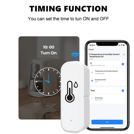 Luftfeuchte+Temperatur Sensor - Tuya Smart Wifi/ ZigBee/GoogleHome/Alexa/Bluetooth - NeueEnergie24