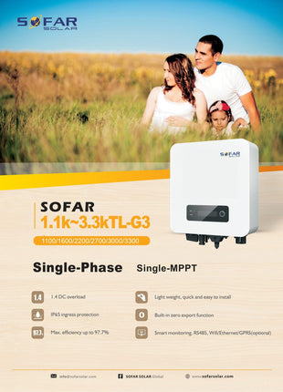 SOFAR 2200TL-G3 1-Phasig 1xMPPT - NeueEnergie24