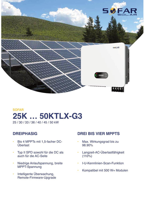 SOFAR 36KTL-X-G3 3-Phasig 3xMPPT - NeueEnergie24
