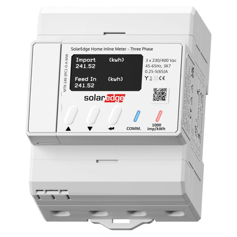Compteur d'énergie en ligne SolarEdge avec filet énergétique, 1PH/3PH 230/400V, 65A