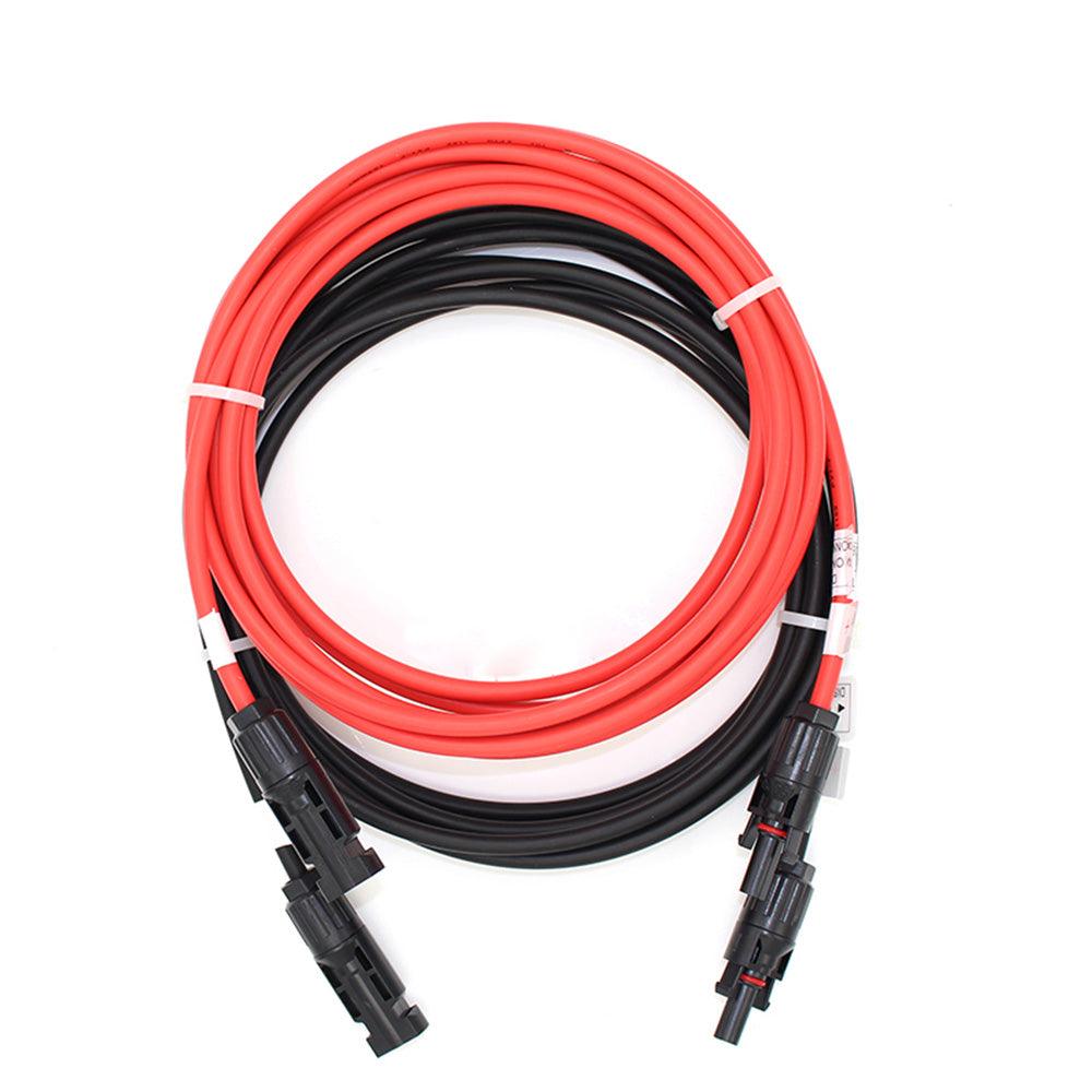 Pair Red & Black 6mm² Solar PV Extension Cable With MC4 Connectors – 1m To 25m, 1500V